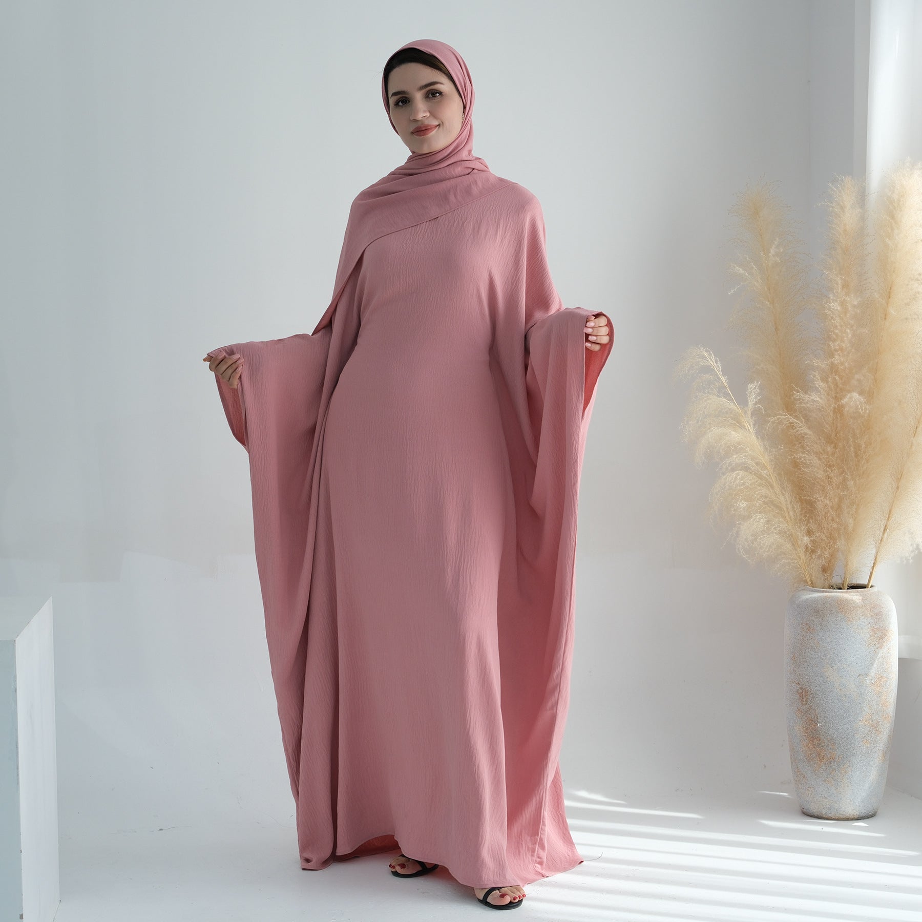Women's Bat Sleeve Party Dress with Belt