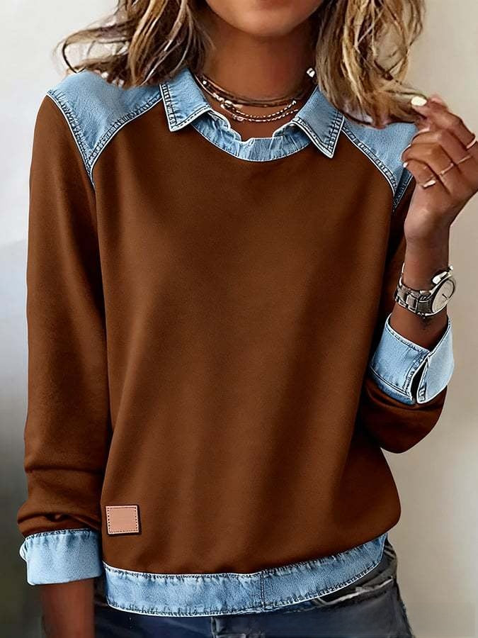 Pullover with lapel collar