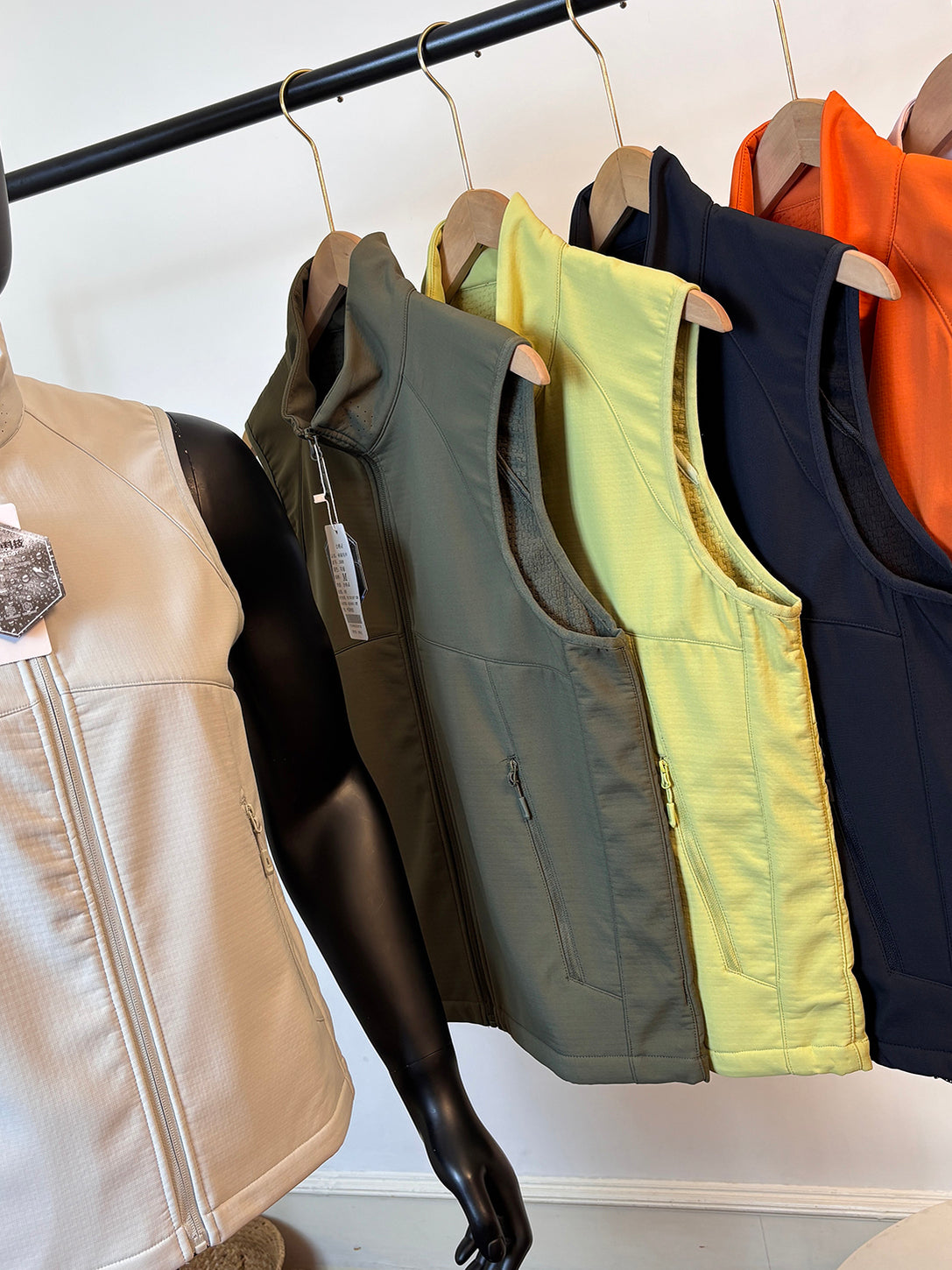 Fleece-lined high collar vest