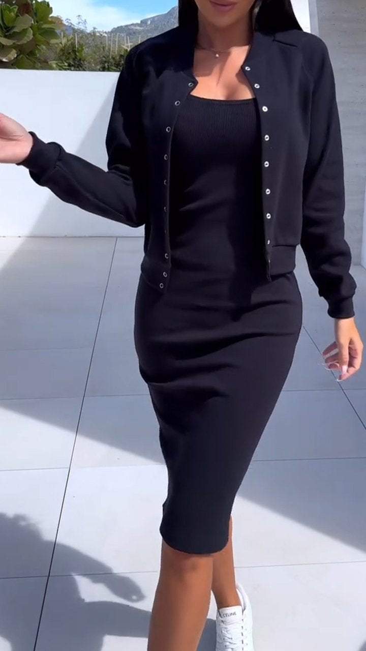 Women's clothing set dress and coat
