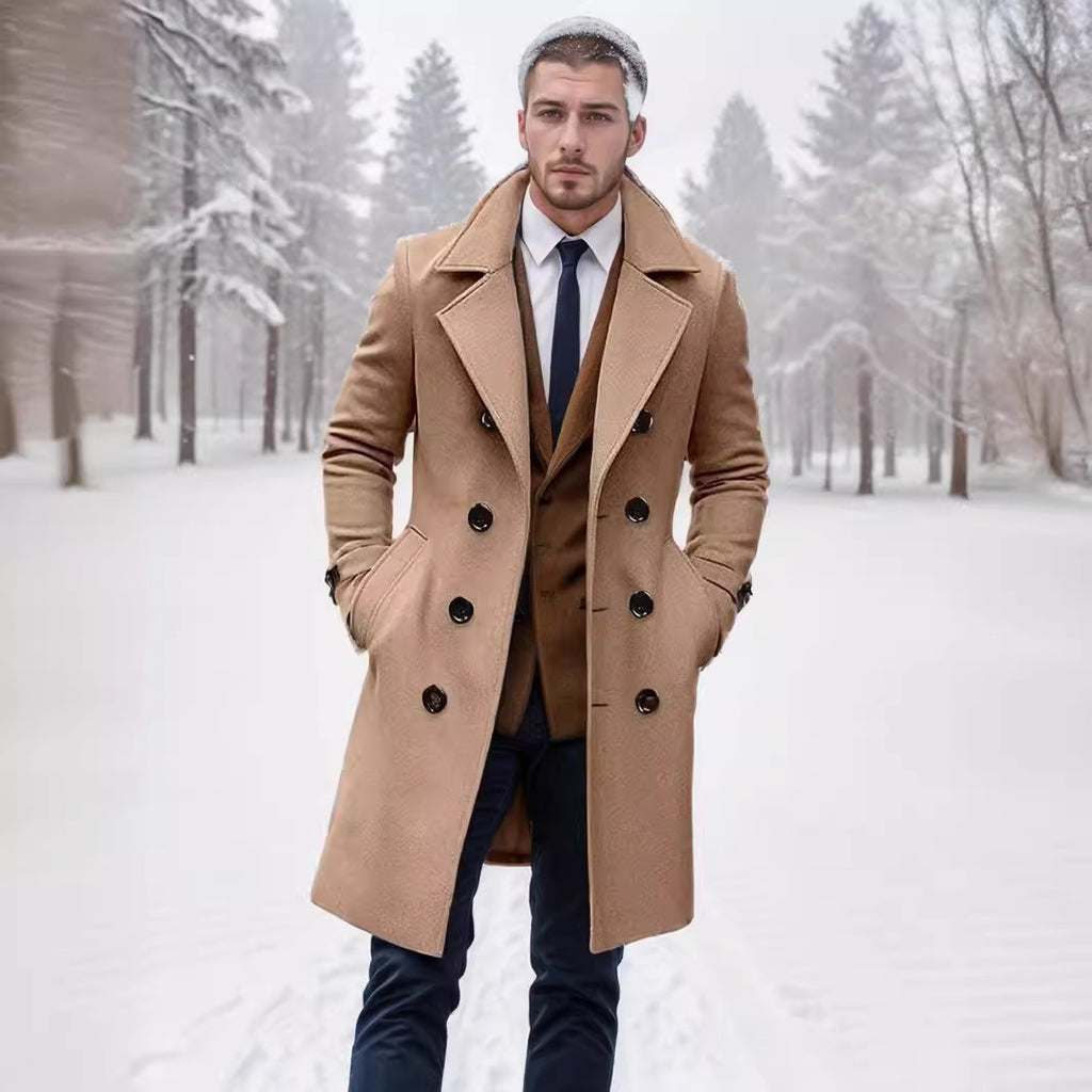 Double-breasted wool coat