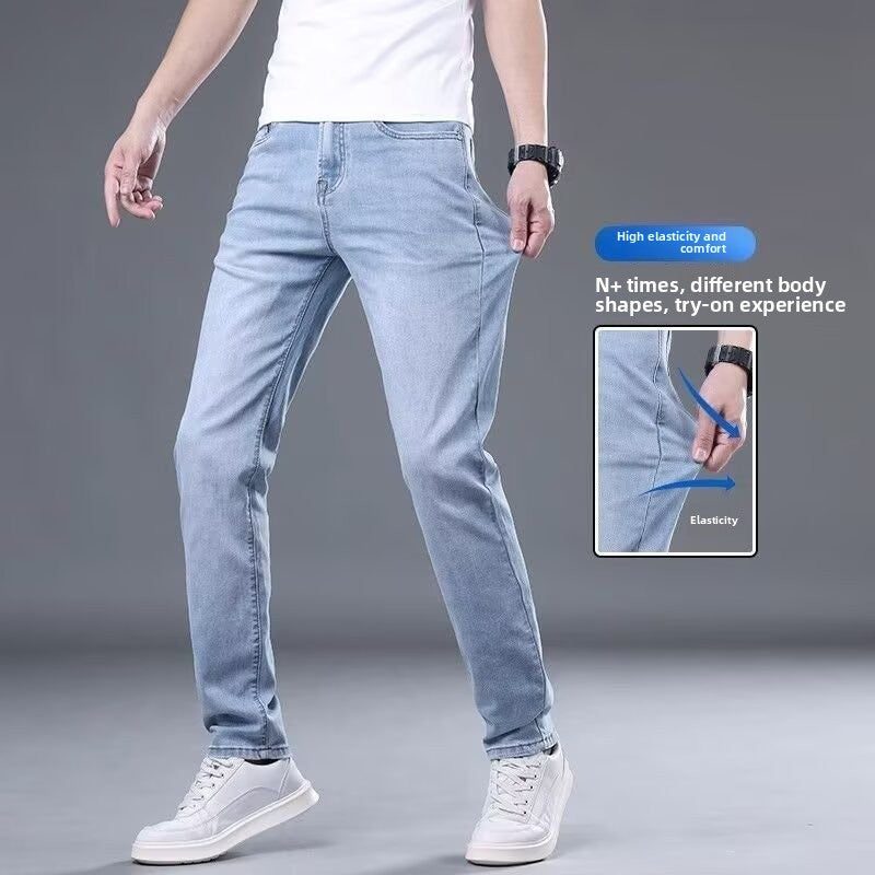 Men's Slim-Fitting Long Jeans