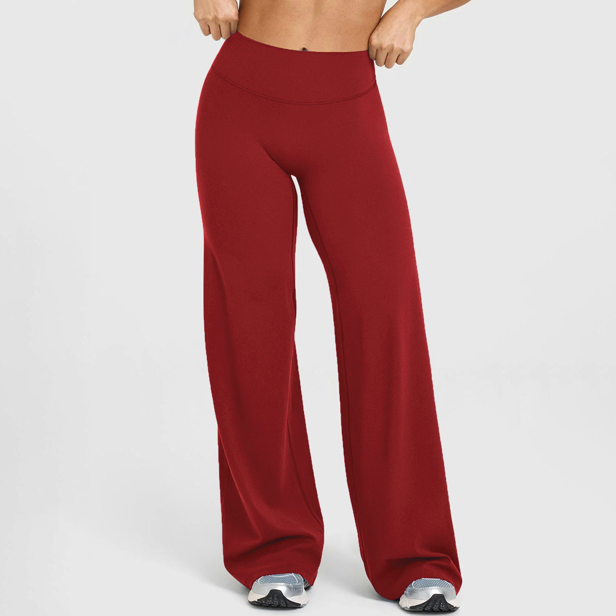 Straight-leg loose high-waist yoga pants