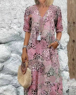 Small floral long-sleeved shirt with lace trim dress