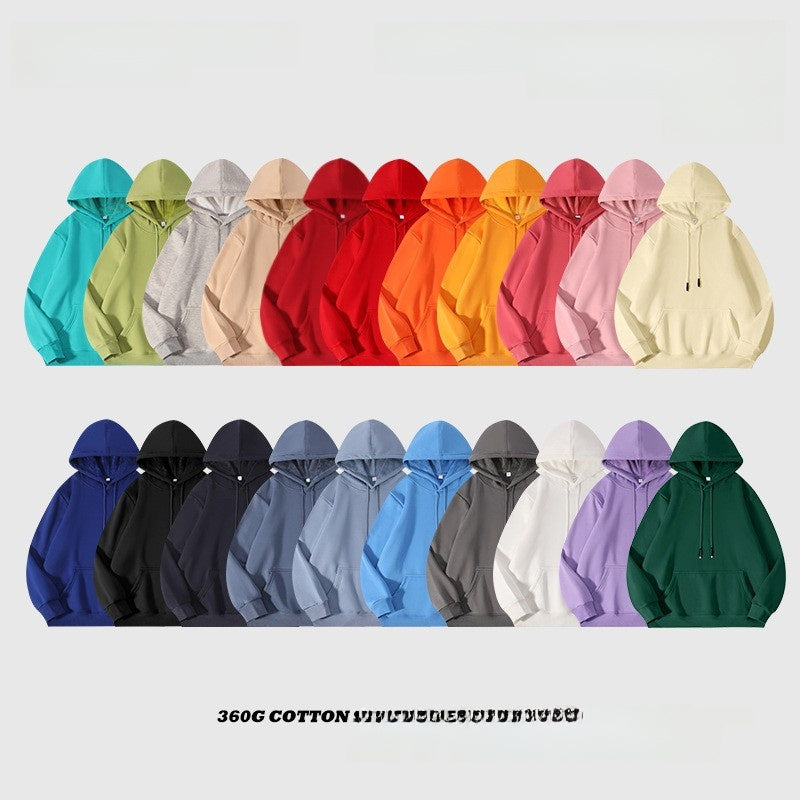 Thick-fiber hooded cotton long-sleeved hoodie