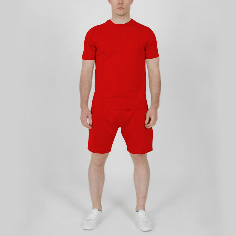 Men's Short Sleeve Sports Shorts Set