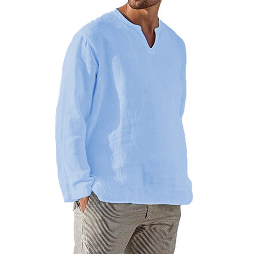 Mens Casual Linen Blend Shirt