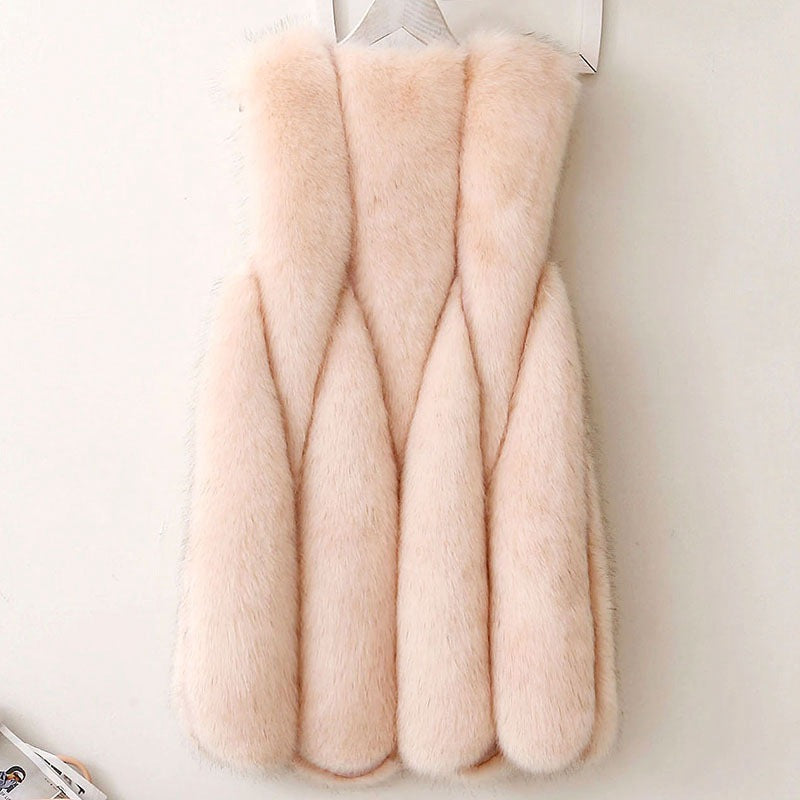 Women's Faux Fox Fur Sleeveless Vest
