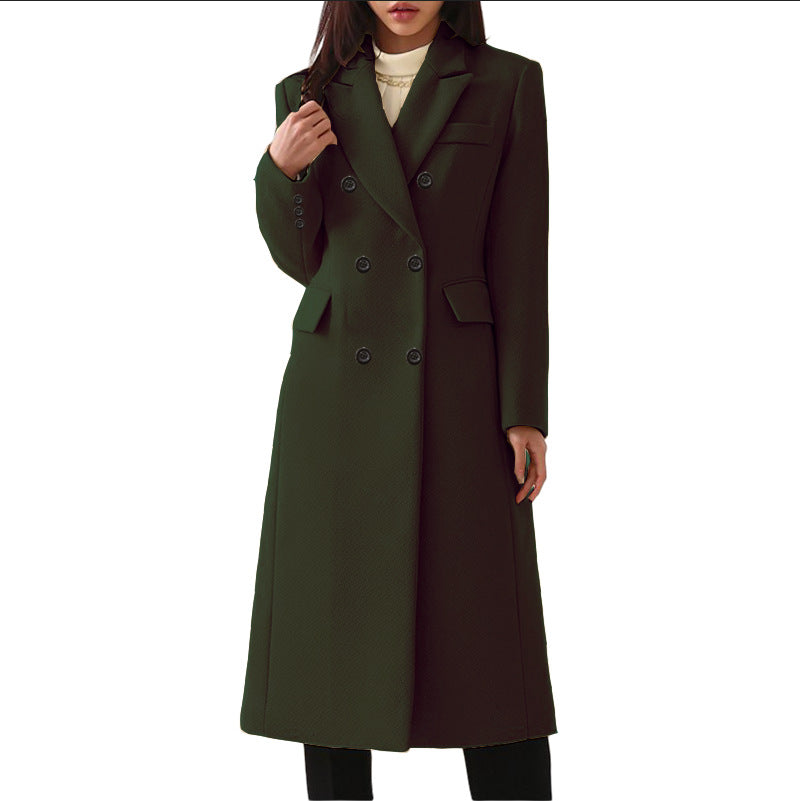 Long Women's Woolen Coat