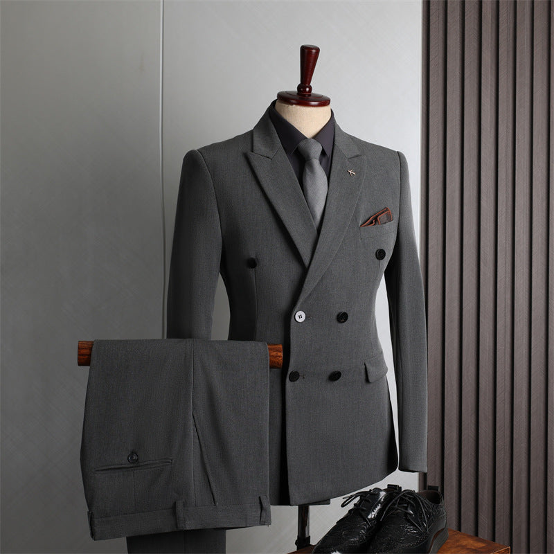 Slim Fit Double-Breasted Men's Suit