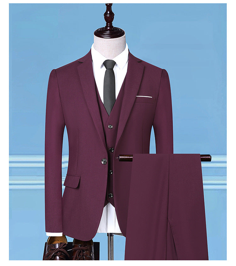 Men's Business Casual Suit Three-Piece Set