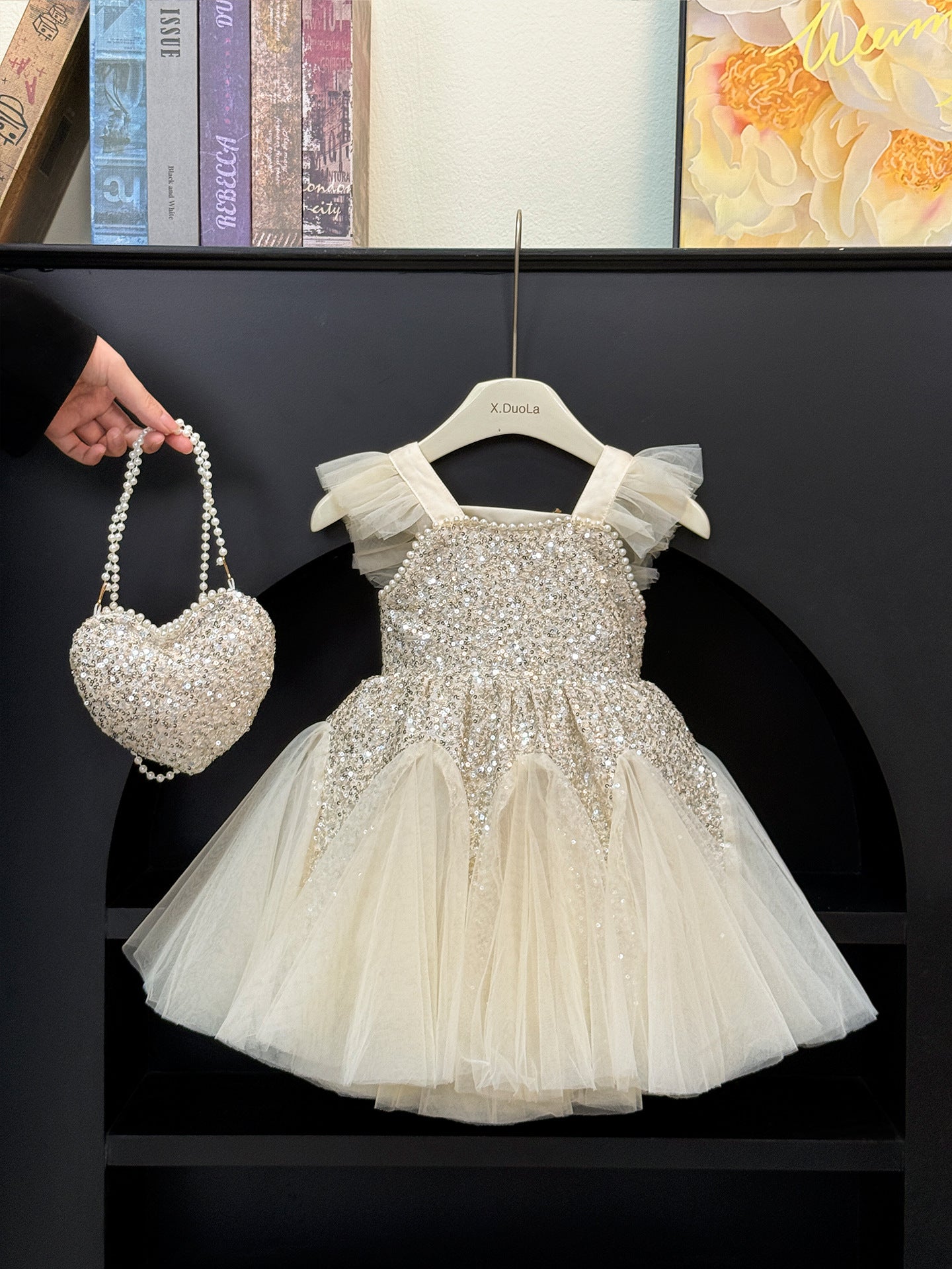 Girl's Champagne Princess Yarn Dress
