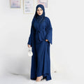 Long robe cardigan dress with two-piece inner layer