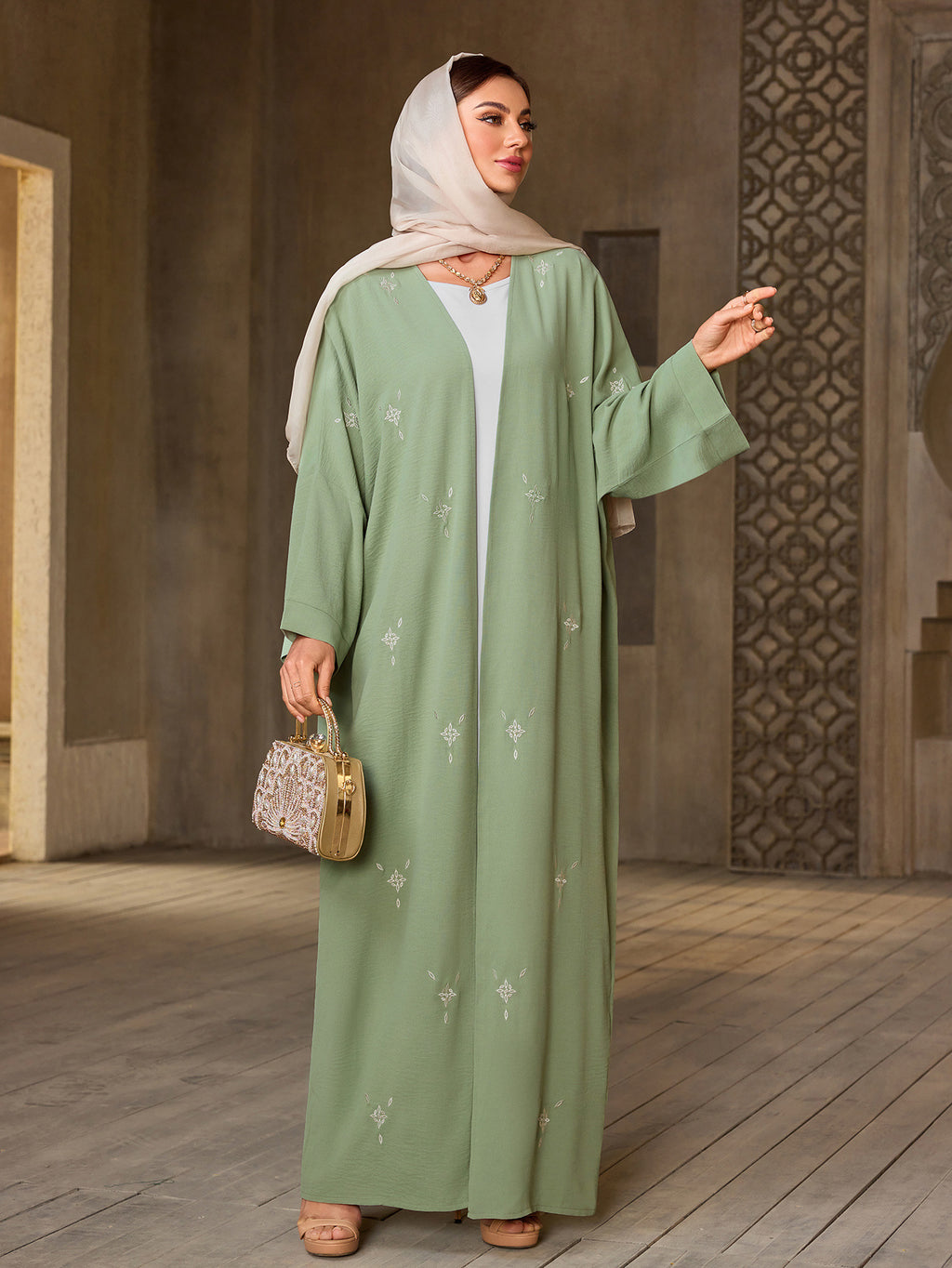 Elegant Embroidered Women's Long Robe