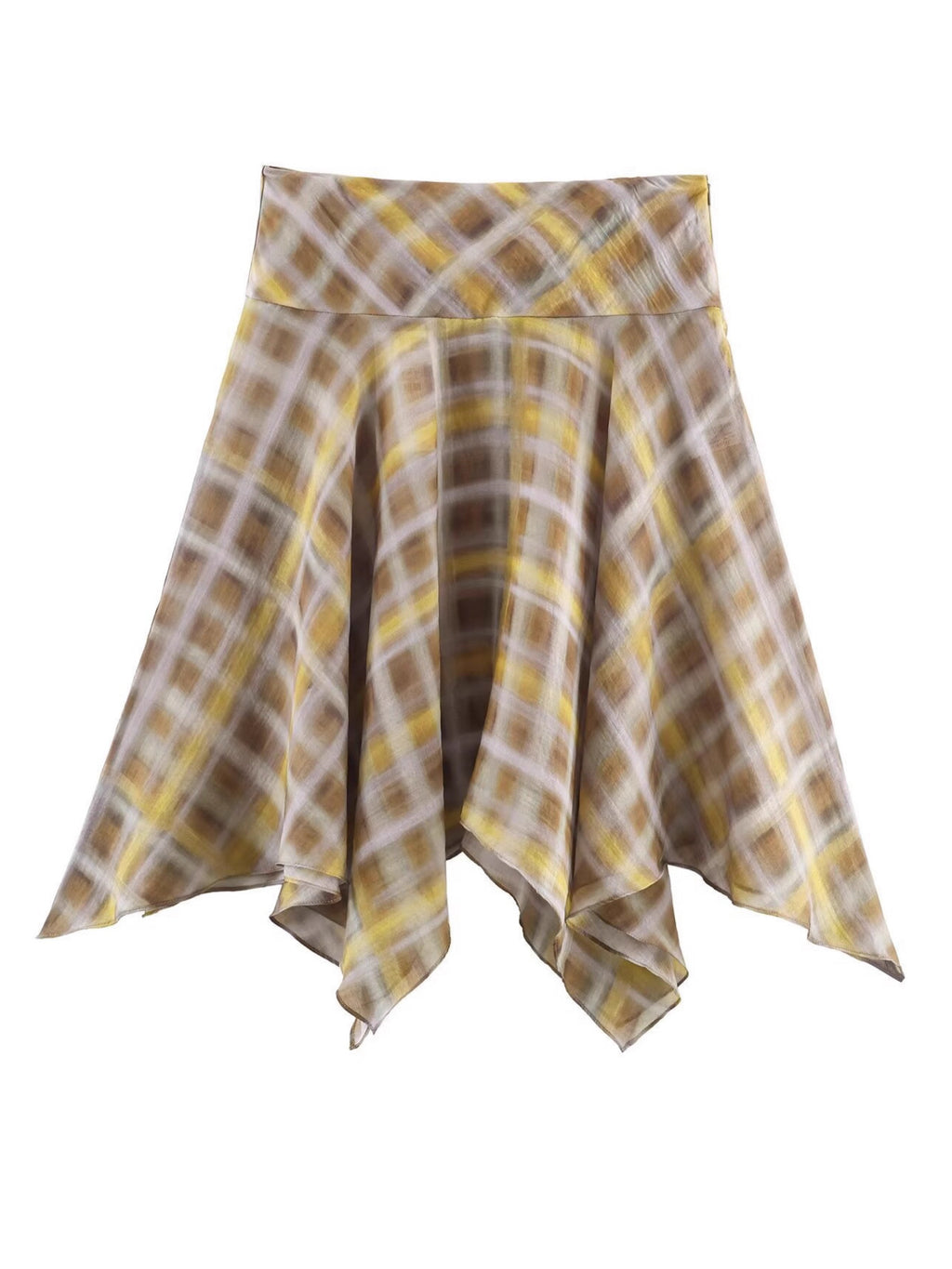 Plaid Cape Top and Midi Skirt Set