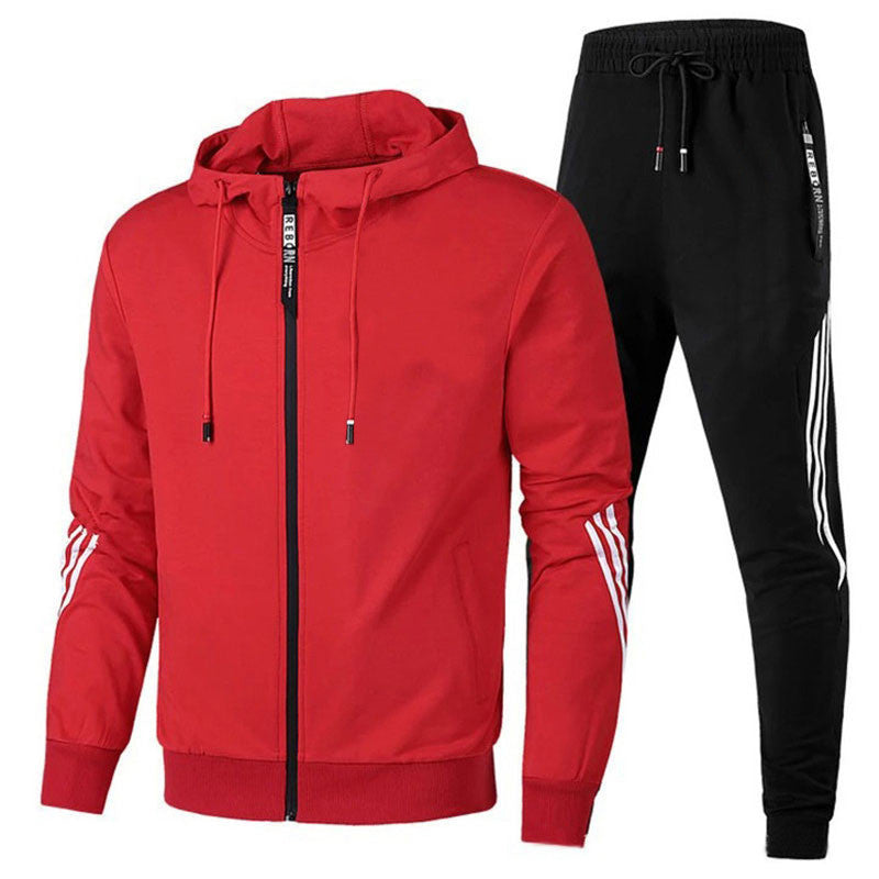 Men's Fleece-Lined Hooded Sweatshirt and Pants Set