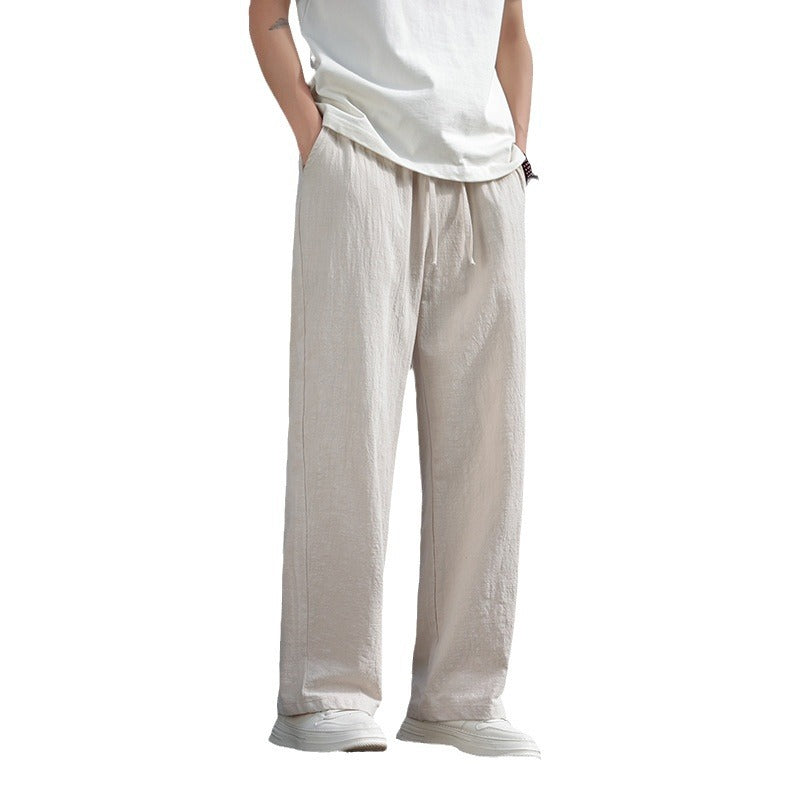 Men's Linen Casual Straight Trousers