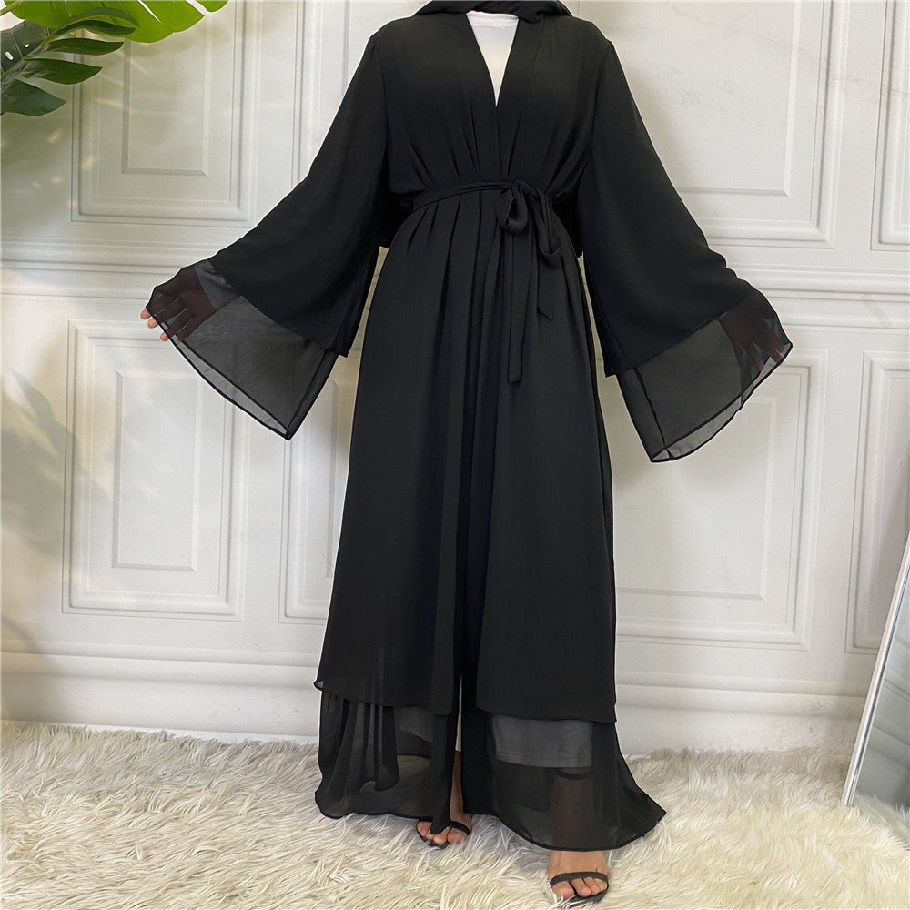 Solid-colored robe dress