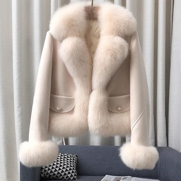 Women's faux fox fur cotton coat
