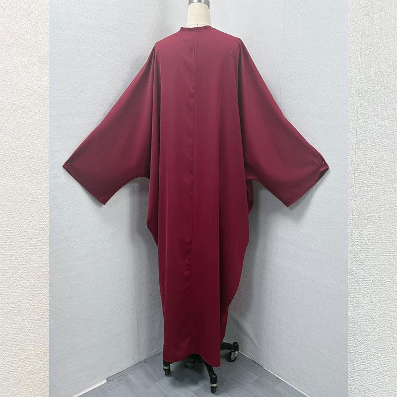 Elegant Bat-Sleeve Embroidered Cardigan Robe