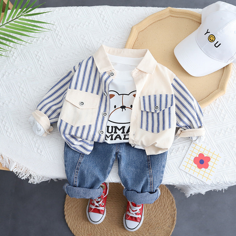Children's Striped Cotton Suit Set