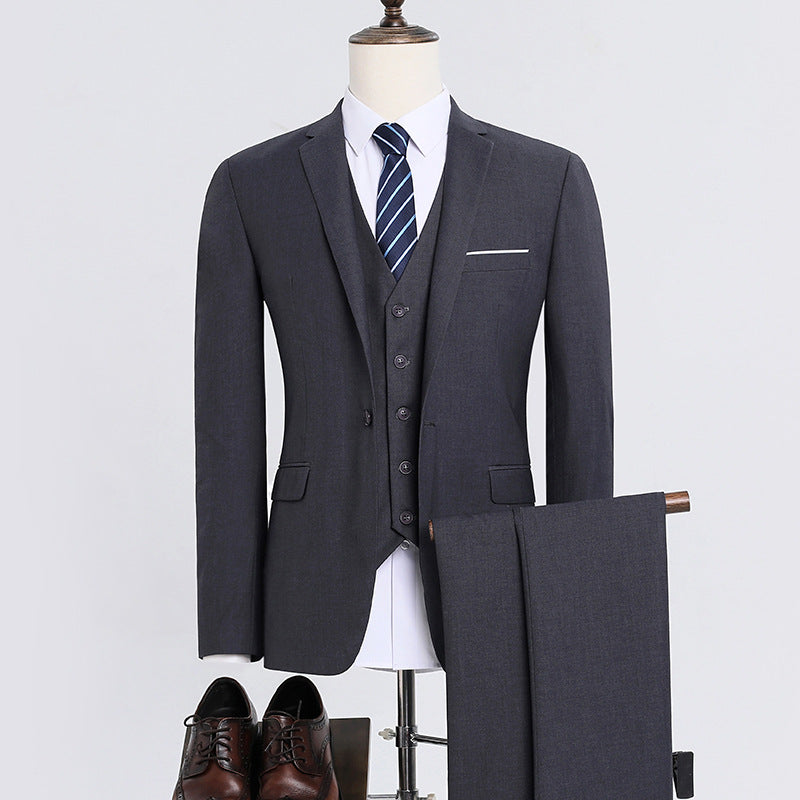 Men's Slim Fit Three-Piece Business Suit