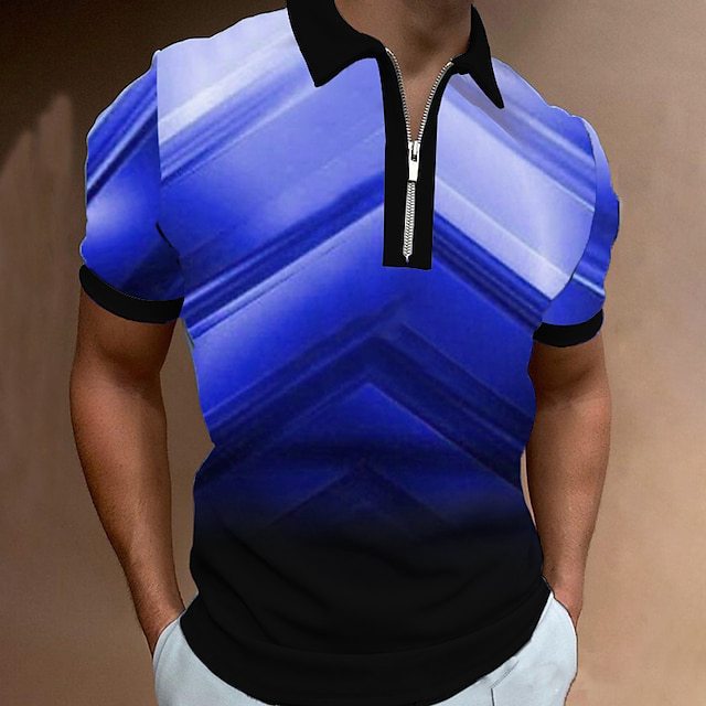 Men's 3D digital printed street short-sleeved shirt