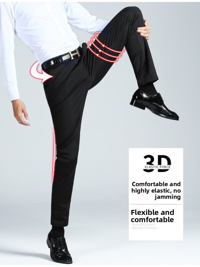 Men's straight-leg suit trousers