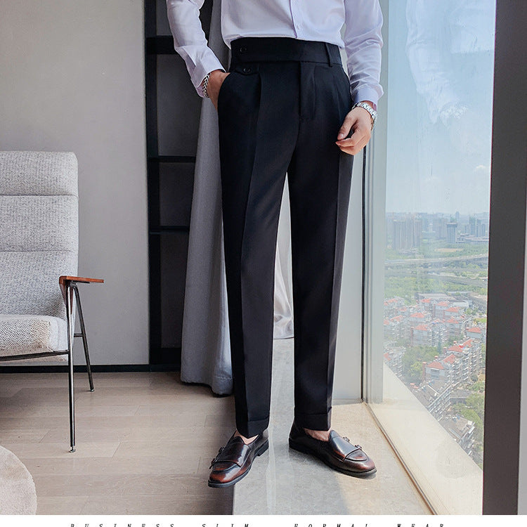 Men's Straight Fit Cropped Trousers