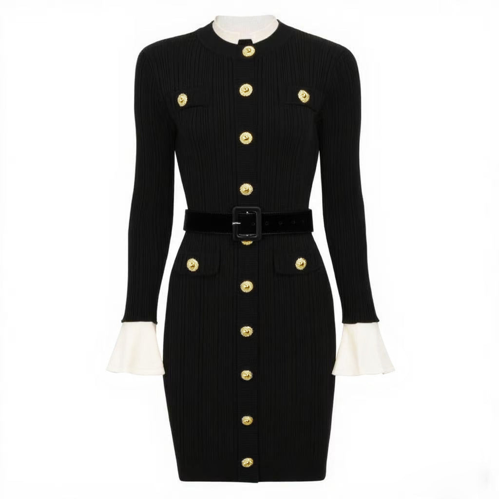 Women's Flared Sleeve Knit Dress