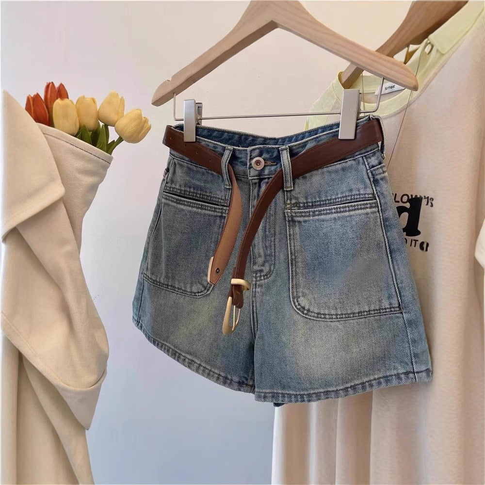 Women's High Waist Retro Denim Shorts