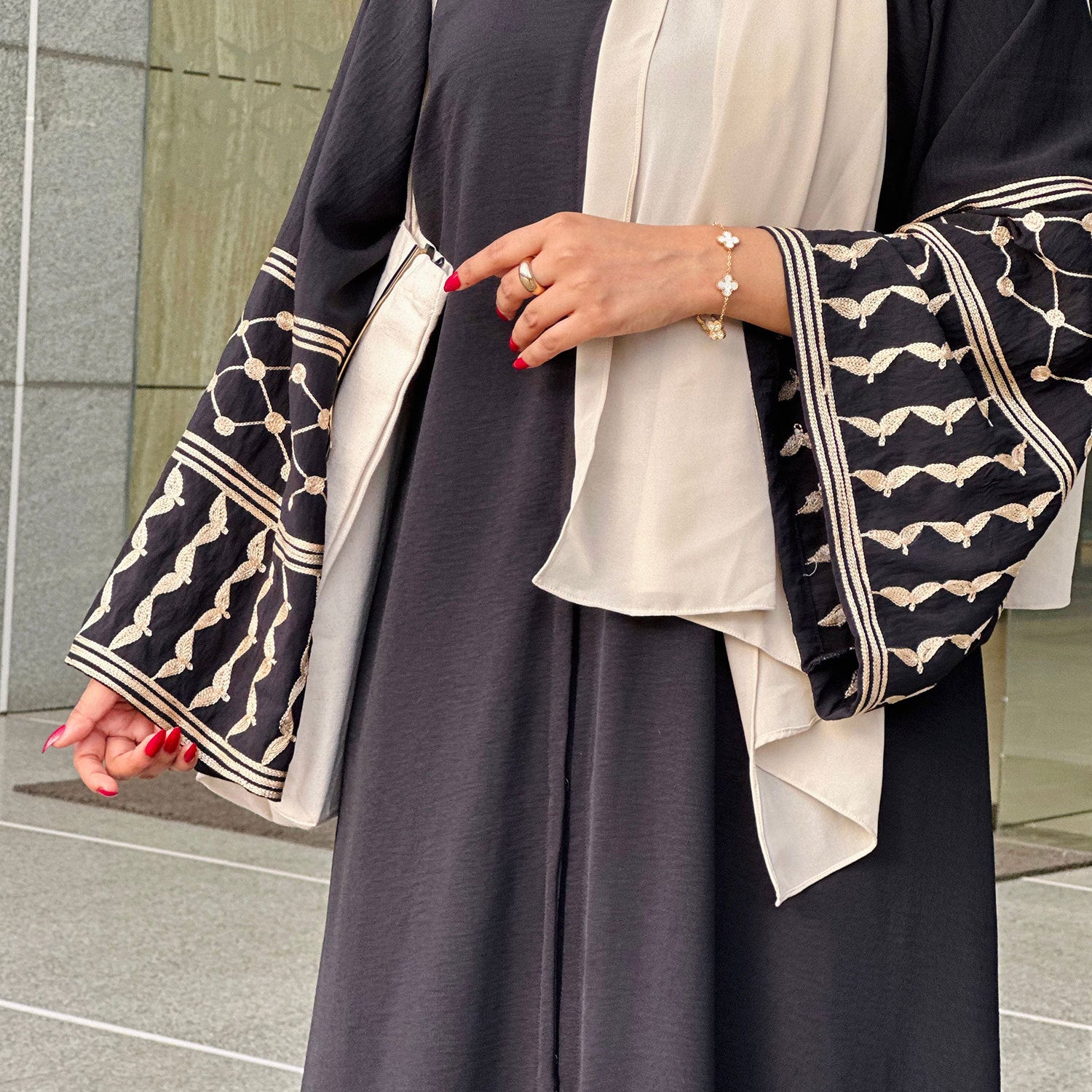 Embroidered tassel cardigan robe