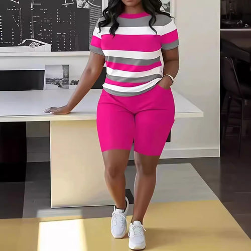 Women's 3D Printed T-Shirt and Shorts Set