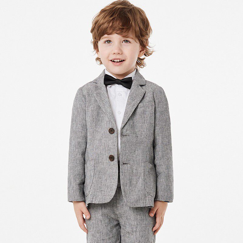 Children's Cotton Linen Formal Suit Jacket