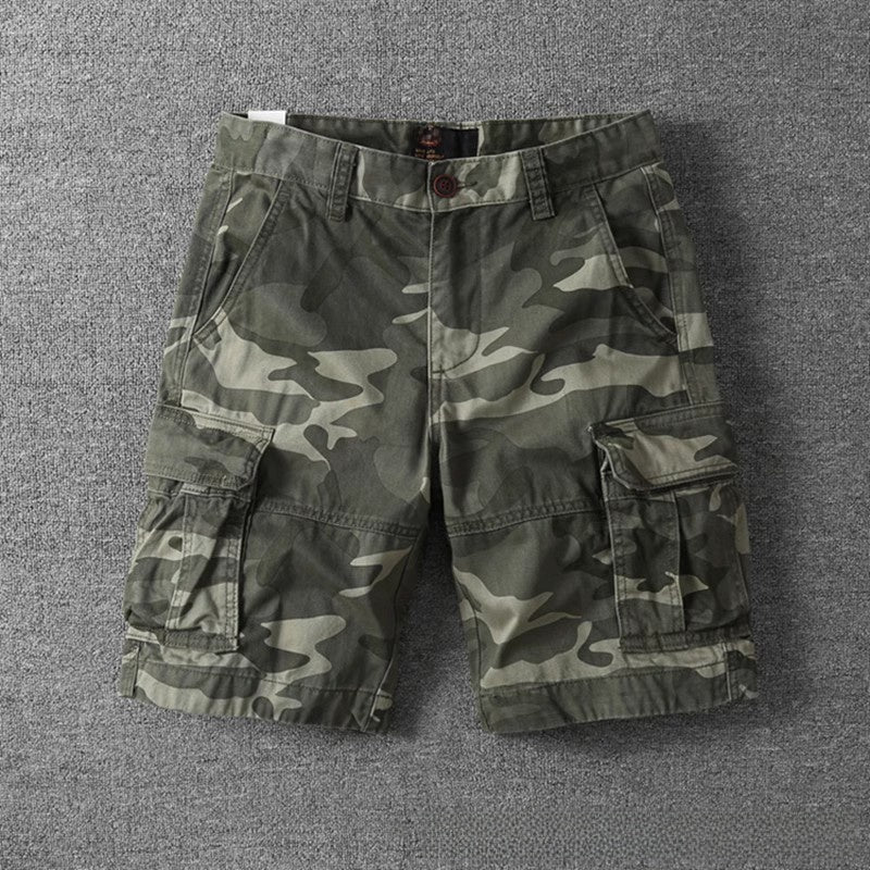 Retro Camouflage Cotton Work Shorts
