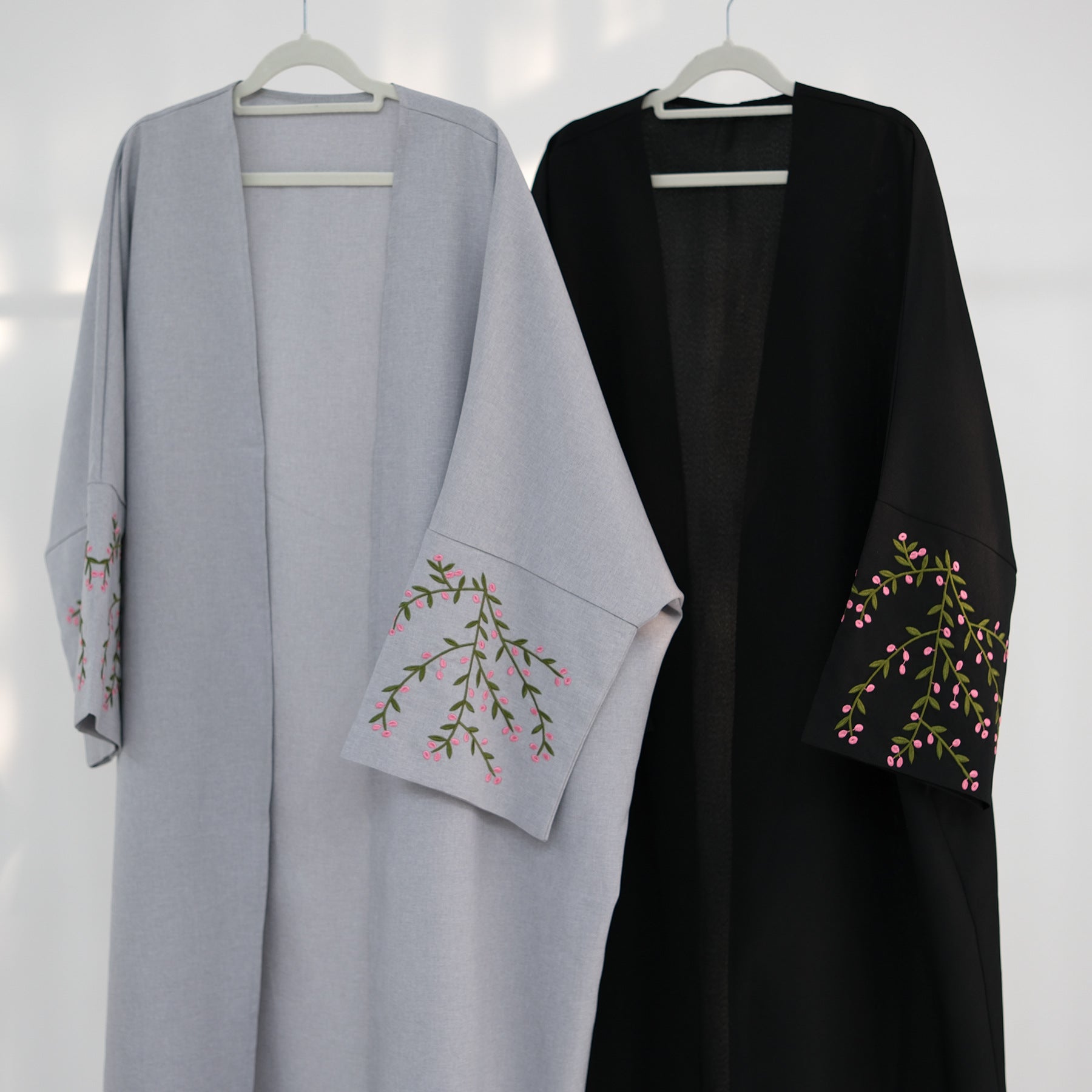 Embroidered cardigan robe