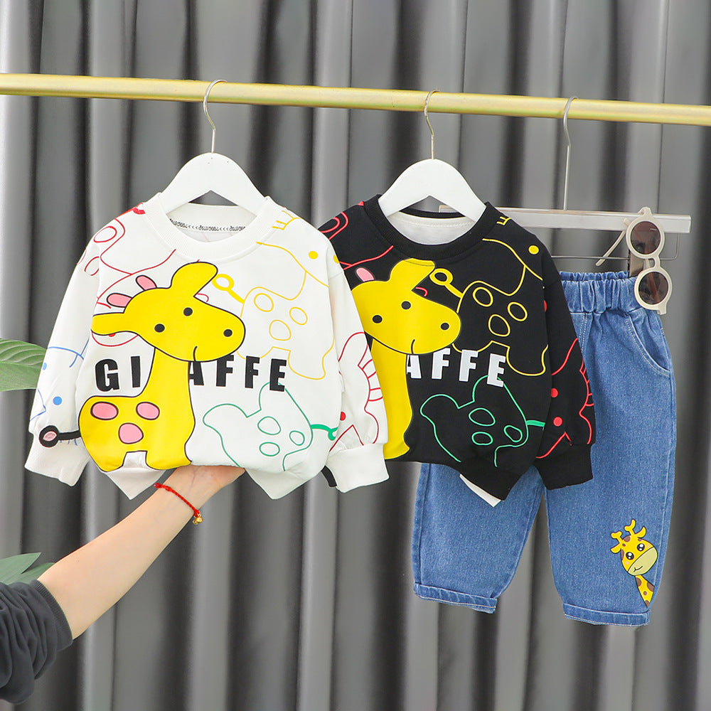 Boys' Cartoon Cotton Two-Piece Set