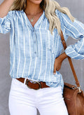Women's printed striped blouse