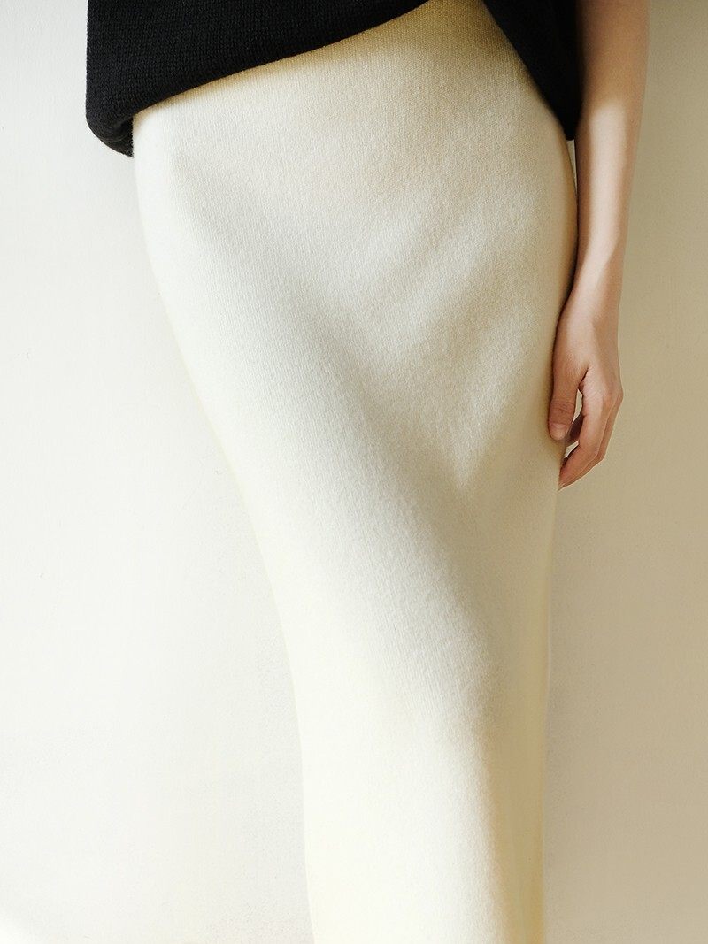 Women's Pure Wool Knit Pencil Skirt