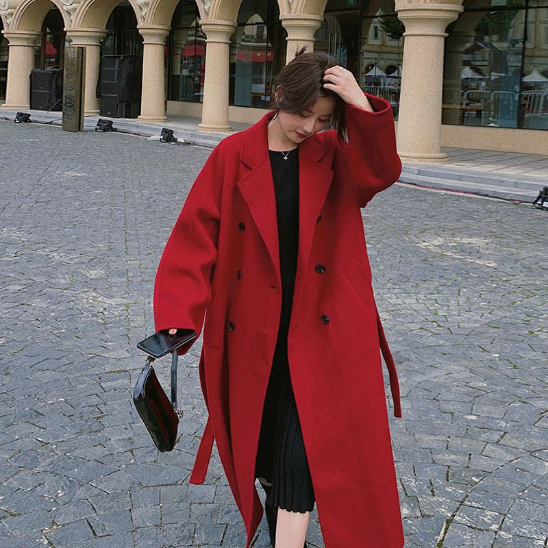 Women's Woolen Coat Mid-Length Loose Fit