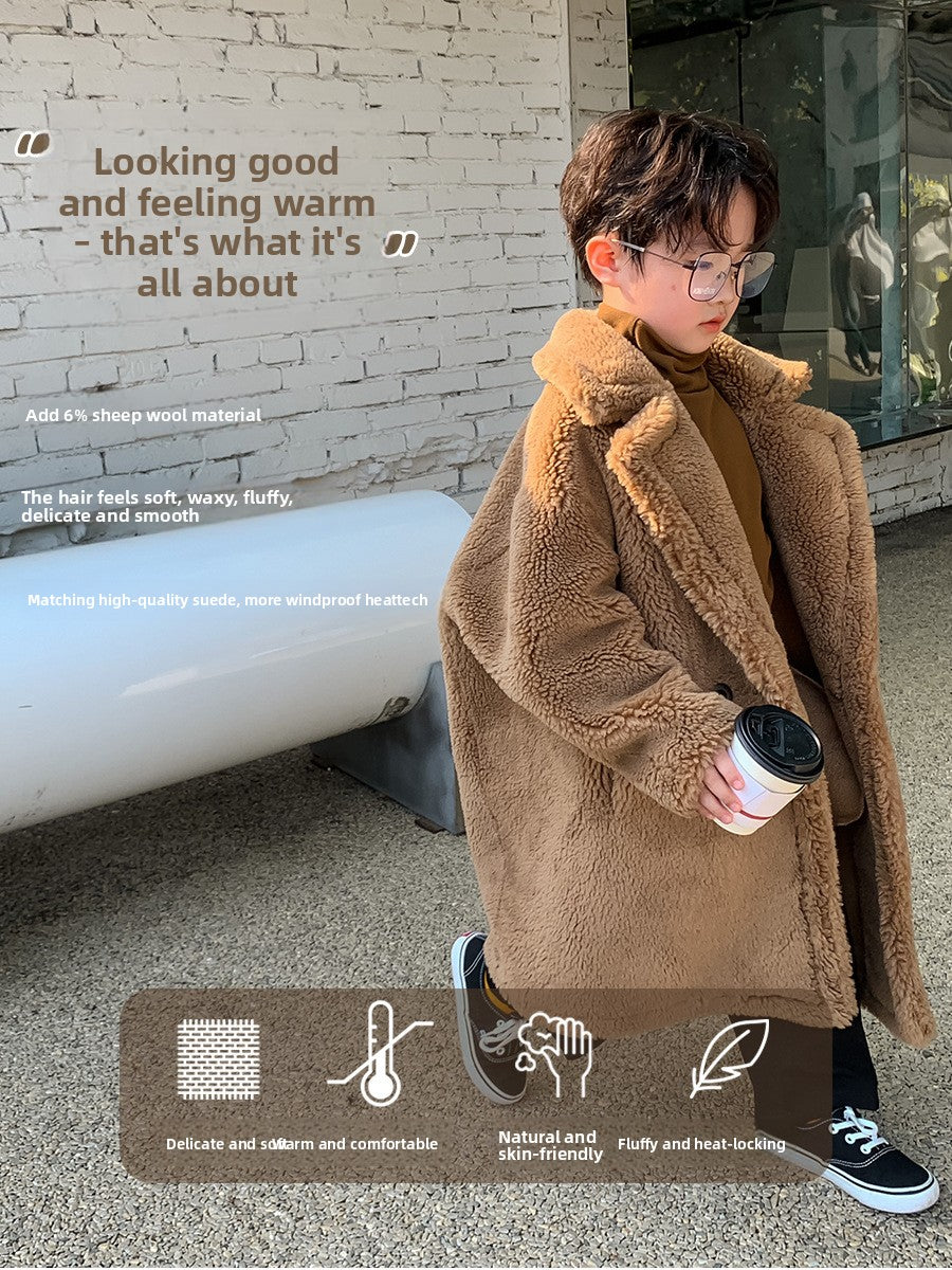 Kids' Teddy Wool Blend Winter Coat