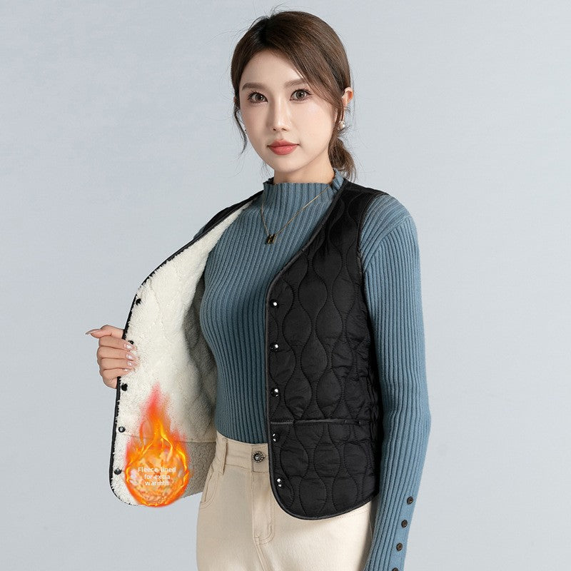 Women's Fleece-Lined Down Cotton Vest
