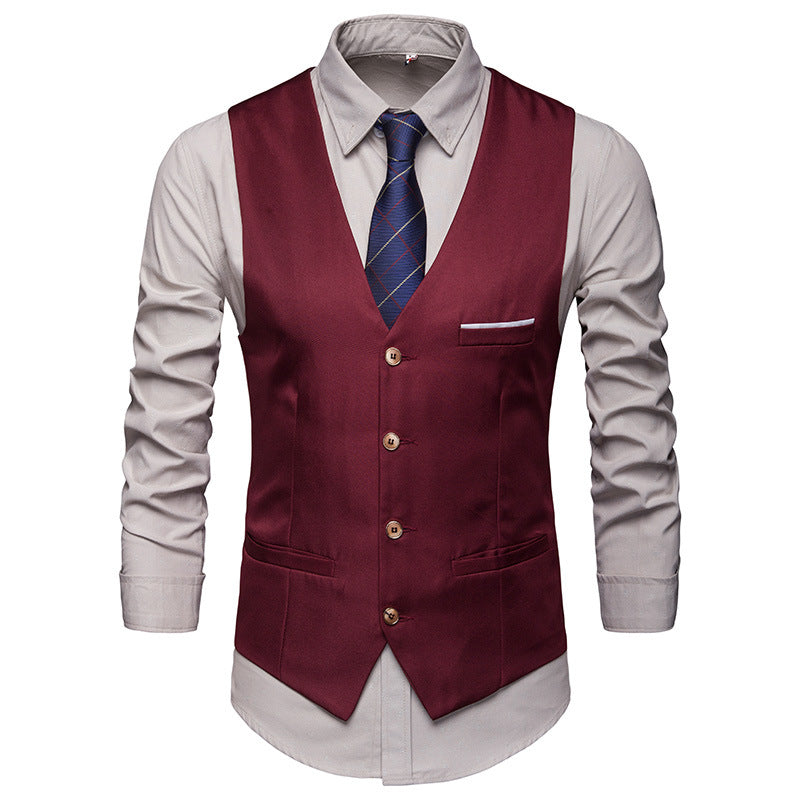 Suit Vest Men's Best Man Group Dress Vest Business Casual Suit Men's Vest Korean-style Slim-fit Vest