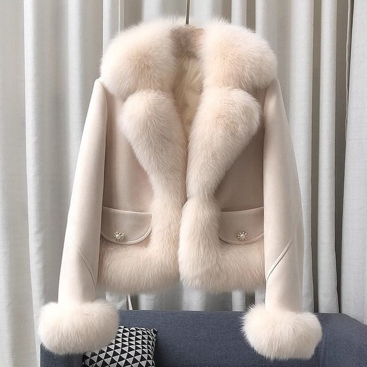Women's faux fox fur cotton coat