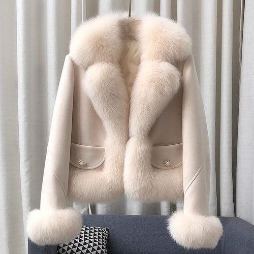 Women's faux fox fur cotton coat