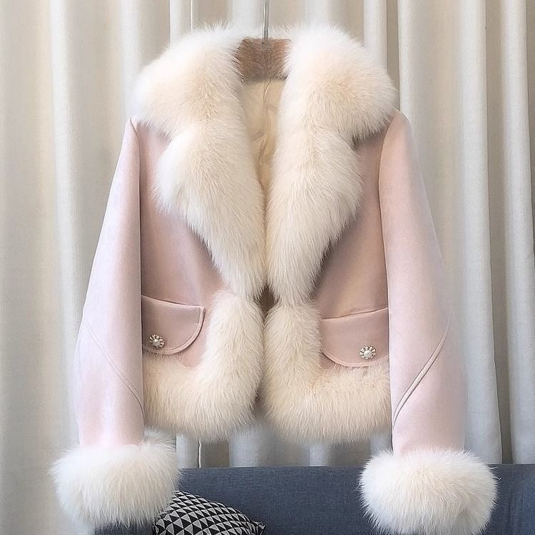 Women's faux fox fur cotton coat