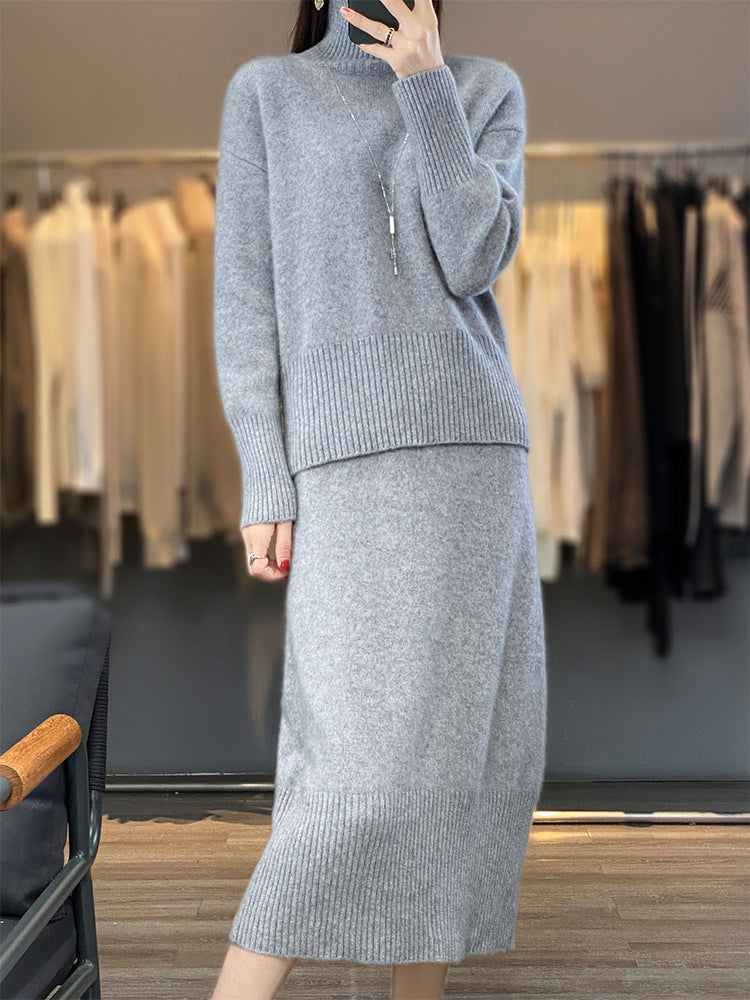 Womens Knitted Suit - Top and Skirt