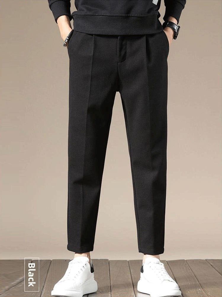 Men's Straight Leg Wool Casual Trousers