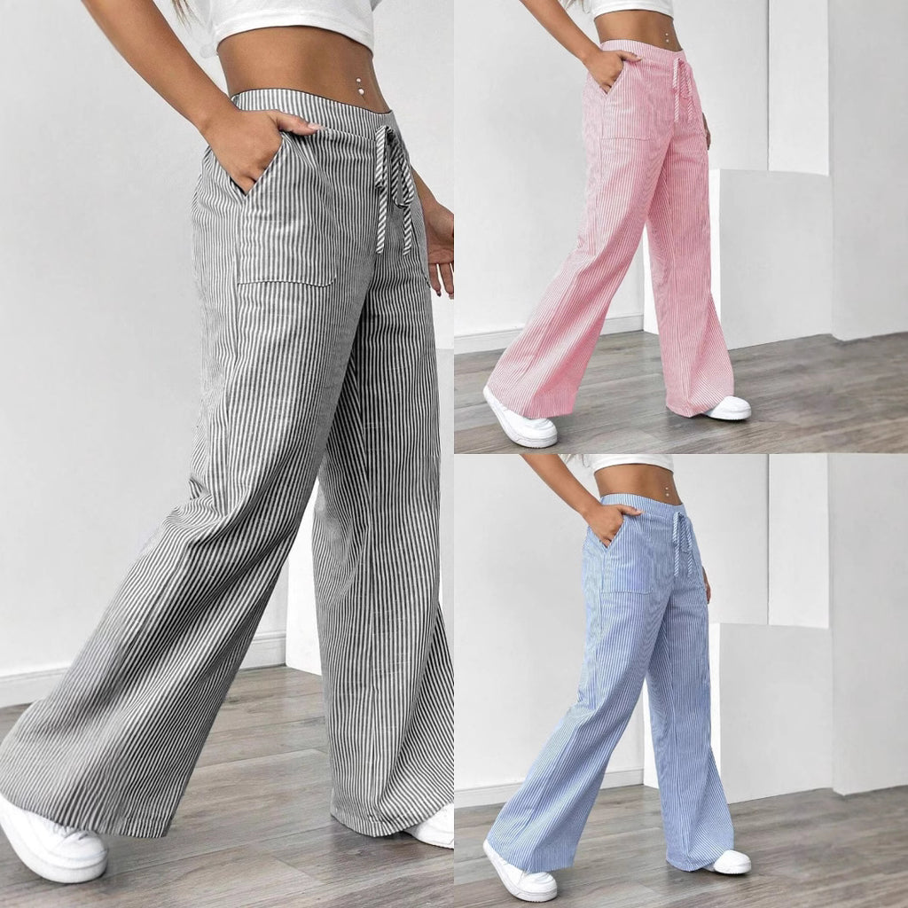 Striped trousers, casual and versatile