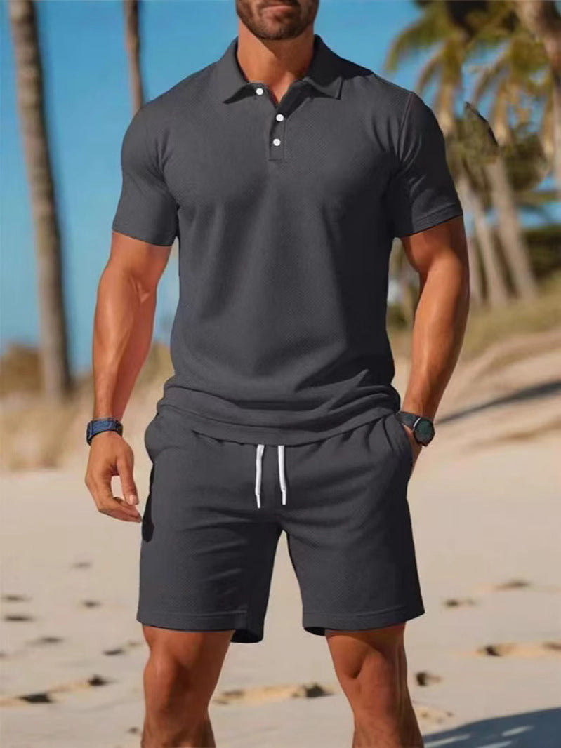 Men's Slim Fit Polo Shirt and Shorts Set